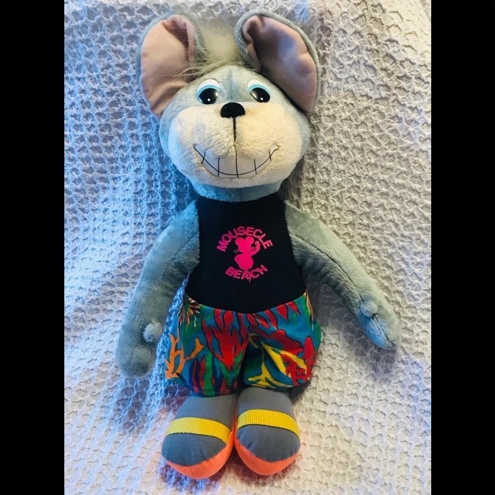 Vintage Mousecle Beach mouse plush Novelty plush Venice beach Ace Novelty Co